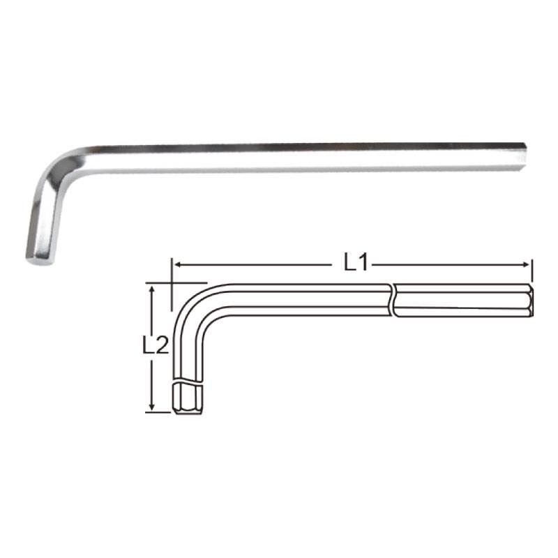 Extra Long Arm Hex Key, Metric